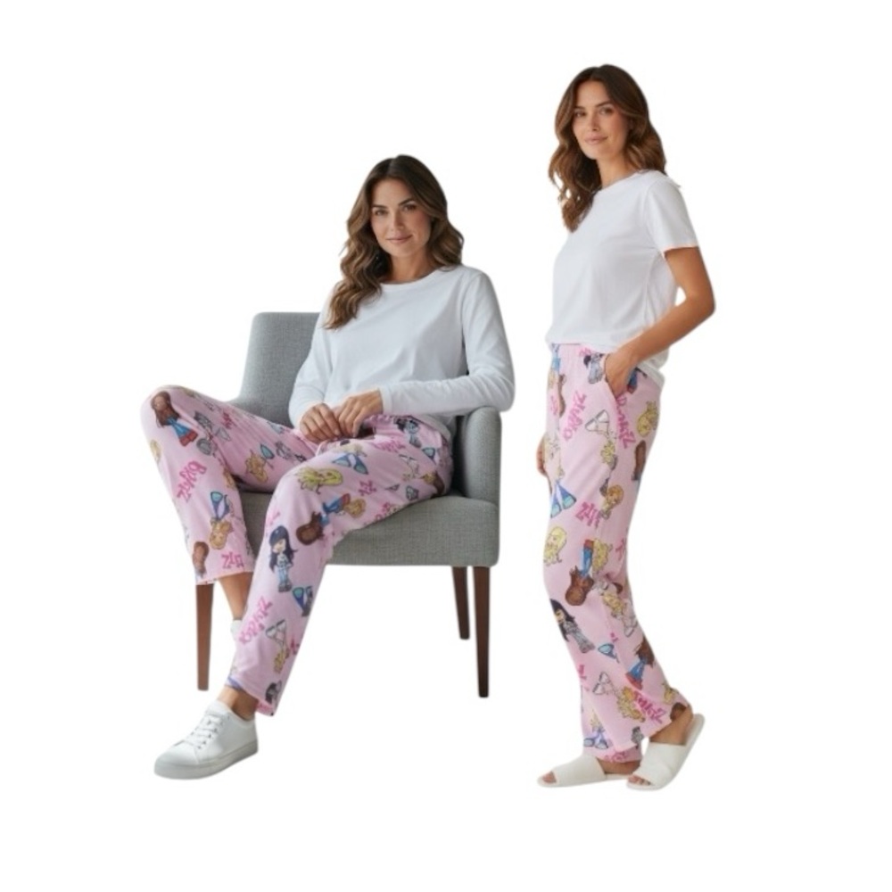 Bratz Charming Pink Cartoon Characters Pajama Pants